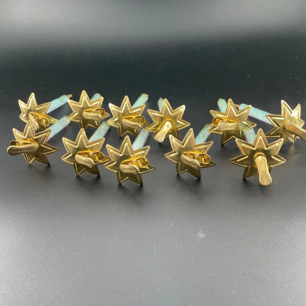 Clip On Candle Ornaments Christmas Iridescent Tinsel Color Changing Blue Pink